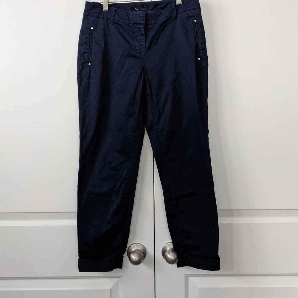 White House Black Market - Navy Crop Pants - Sz. 0